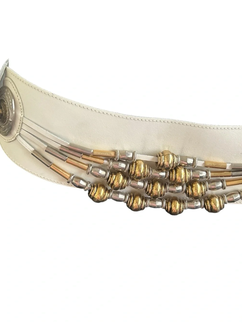 1990s Vintage Saffron White Belt Made in Italy